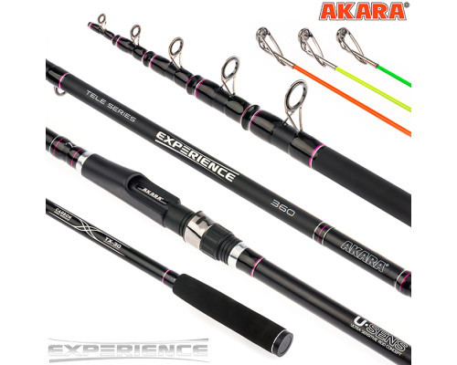 Удилище фидерное телескопическое угольное 3 колена Akara Experience Tele TX-30 (120-150-180) ET180-360