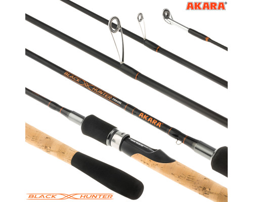 Спиннинг штекерный угольный 4 колена Akara Black Hunter Travel 734 L (3-12) 734L3/12-220