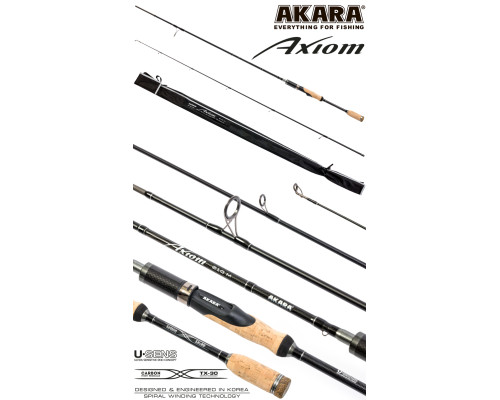 Спиннинг штекерный угольный 2 колена Akara Axiom M (6-28) AA-225M