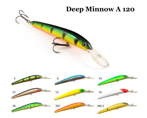 Воблер RAIDEN Deep Minnow A 120 15 гр. 397