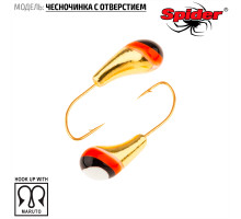 Мормышка W Spider Чесночинка с отверстием (модель 15) р. 1-Go гальваника с покраской