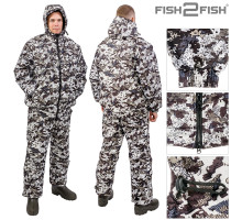 Костюм зимний Fish2Fish Байкал -30С 3000 мм/10000 гр.м/м2 мембрана белая цифра 44/46-170/176