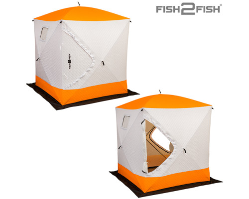 Палатка зимняя Fish 2 Fish Куб 2,2х2,2х2,35 м с юбкой в чехле утепленная 2/2-2/35-SI