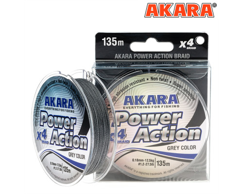 Шнур Akara Power Action Grey 135 м 35 м 0,16
