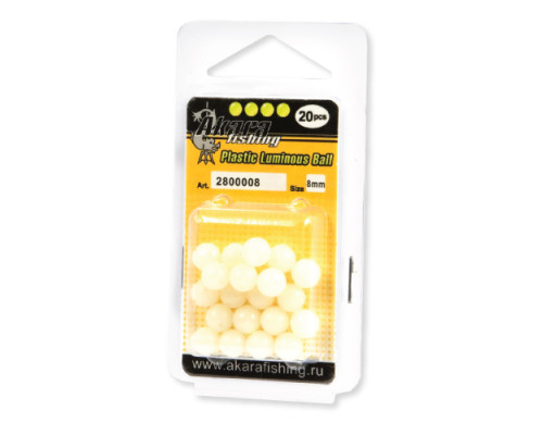 Шар пластик. Akara 2800008 8 мм (20 шт.) PWhite