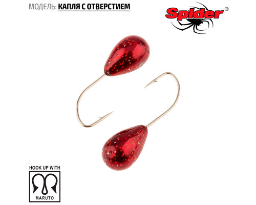 Мормышка W Spider Капля с отверстием (модель 12) 0,54 гр. 34