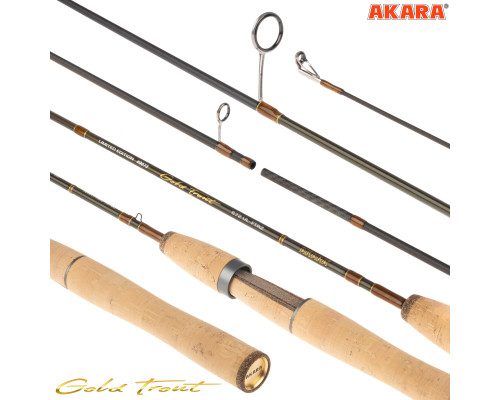 Спиннинг штекерный угольный 2 колена Akara Gold Trout 672UL TX-40 (0,5-5) 2,0 м GT672UL-200