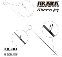 Хлыст угольный для спиннинга Akara SL1003 Micro Jig 662UL-T TX-30 (0,6-8) 2,0 м