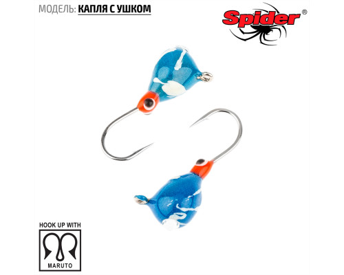 Мормышка W Spider Капля с ушком (модель 11) м 0,99 гр. 283P обмаз. с камнем