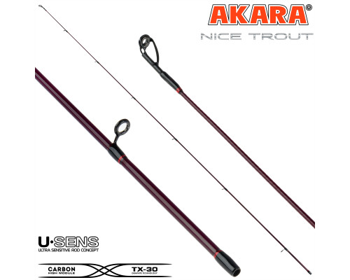 Хлыст угольный для спиннинга Akara Nice Trout 682 UL (0,5-2,5 g) 2,05 м