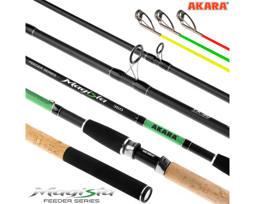Удилище штекерное угольное фидерное 3 колена Akara Magista Feeder TX-30 (120-150-180) 180-330