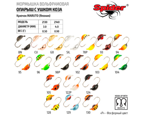 Мормышка W Spider Плавунец (модель 21) ш. 4,0 мм 0,90 гр. 122P с глазом