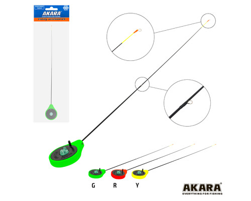 Удочка зимняя Akara Finezza UL (0,7-2,8г) Green (хлыст стеклопласт с кольцами) SPS-G