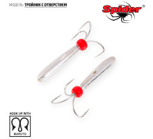 Мормышка W Spider Тройник (модель 30) 4,2 мм 1,80 гр. Sil c бисером