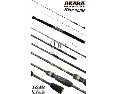 Спиннинг штекерный угольный 2 колена Akara SL1003 Micro Jig TX-30 SL1003-210