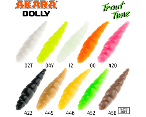Силиконовая приманка Akara Trout Time DOLLY 1.8 Shrimp 420 (10 шт.)