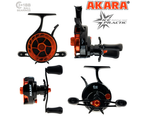 Катушка мультипликаторная зимняя Akara Ice Practic 3+1 bb AIP-4