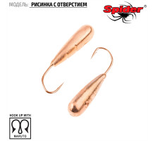 Мормышка W Spider Рисинка с отверстием (модель 39) 1,20 гр. Cu