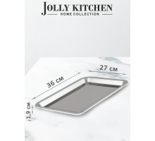 Поднос Jolly Kitchen нержавеющая сталь прямоуг. 36x27x1,9см Поднос Jolly Kitchen нерж.сталь прямоуг. 36x27x1,9см