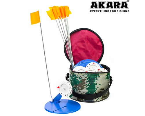 Жерлица зимняя Akara 3601-001 диаметр 19 см оснащенная (10 шт.) 001E-F10