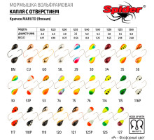 Мормышка W Spider Капля с отверстием (модель 12) 0,37 гр. 51P