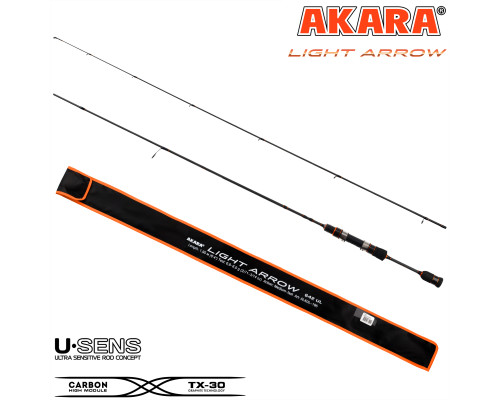 Спиннинг штекерный угольный 2 колена Akara Light Arrow UL (0,8-5 g) 1,88м