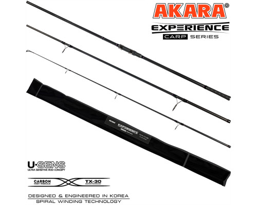 Удилище штекерное угольное карповое 3 колена Akara Experience Carp AEC-350/360