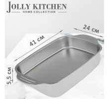 Противень Jolly Kitchen с ручками нержавеющая сталь 0,8 мм 41x24x5,5 см