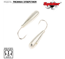 Мормышка W Spider Рисинка с отверстием (модель 39) 1,20 гр. Sil
