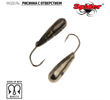 Мормышка W Spider Рисинка с отверстием (модель 39) 1,20 гр. Bn