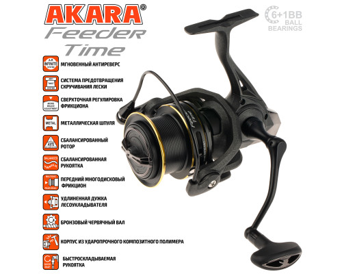 Катушка безынерционная Akara Feeder Time 5000 6+1bb