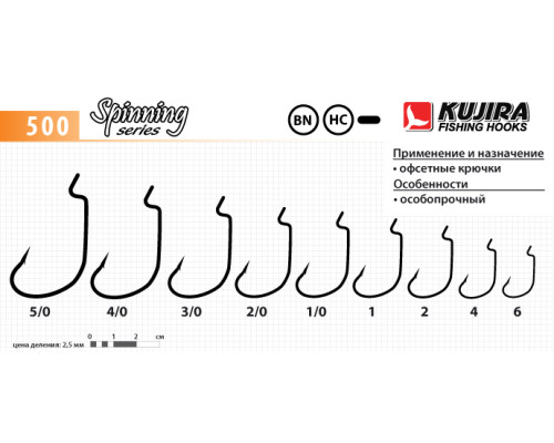 Крючки Kujira Spinning 500 (5 шт.) офсетный