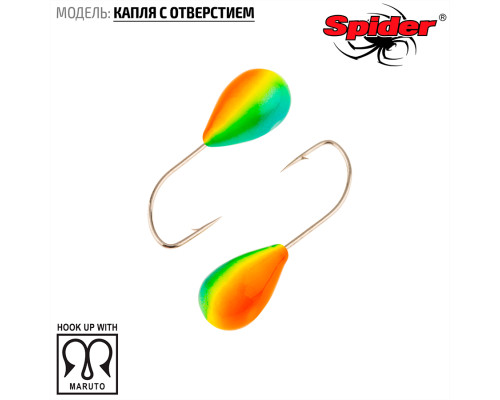 Мормышка W Spider Капля с отверстием (модель 12) 0,37 гр. 39