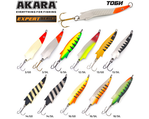 Блесна колеблющаяся Akara Expert Тоби 18 гр. 13/GO