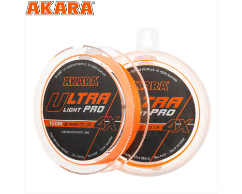 Шнур Akara Ultra Light PRO Orange 100 м 0,12