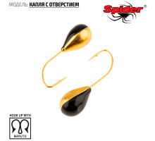 Мормышка W Spider Капля с отверстием (модель 12) р. 120 гальваника с покраской
