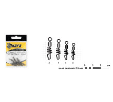 Вертлюг с застежкой спираль Akara Screw Rolling Swivel 23501 (10 шт.)