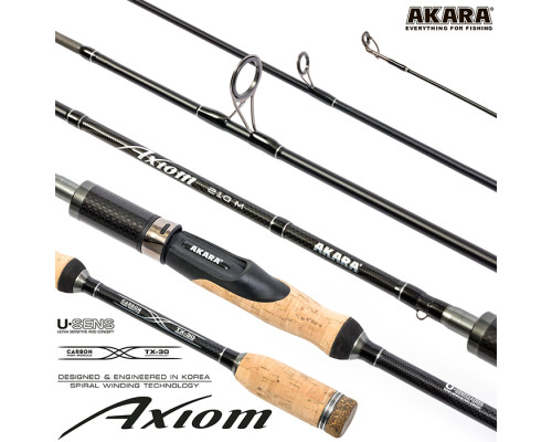 Спиннинг штекерный угольный 2 колена Akara Axiom M (6-28) AA-270M