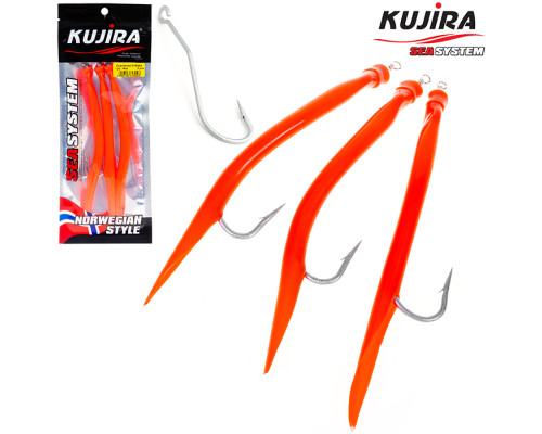 Снасточка морская Kujira Gummi Makk 10/0 Red (3 шт)