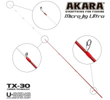 Хлыст угольный для спиннинга Akara SL1004 Micro Jig Ultra 662UL-S TX-30 (0,5-6) 2,0 м