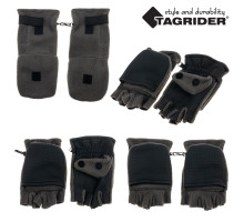 Рукавицы-перчатки Tagrider 0913-15 беспалые неопреновые флис темный графит 15-L