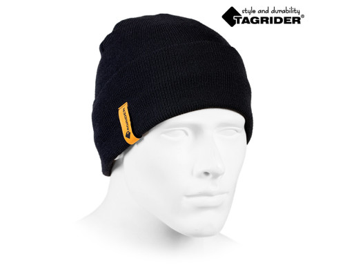 Шапка Tagrider Expedition 3006 вязаная на флисе черная 3006-BL