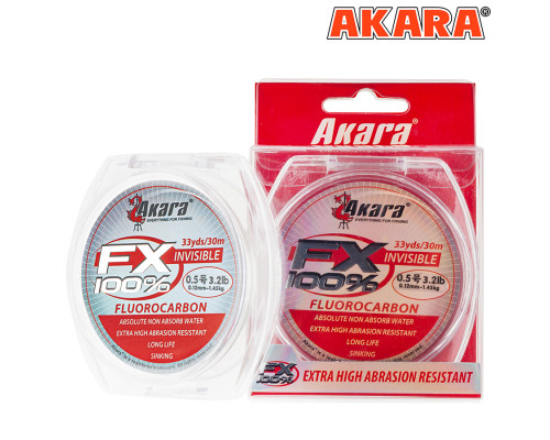 Флюорокарбон Akara FX 100% 30 м 0,10