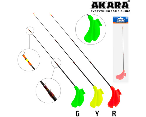 Удочка зимняя Akara Master Jig F 460 (1,5-7,0г) Green (хлыст Hi Carbon teleskop 2 составной) 2-G