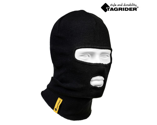 Шапка-маска Tagrider Expedition 3015 2 отверстия вязаная черная енная черная
