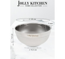 Миска Jolly Kitchen нержавеющая сталь двойные стенки глубокая диам. 18 см Миска Jolly Kitchen нерж.сталь двойные стенки глубокая диам. 18 см