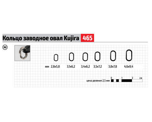 Кольцо заводное Kujira 465 Ni 3,8x7,8 мм