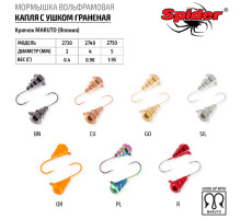Мормышка W Spider Капля с ушком граненая (модель 27) 0,40 гр. Cu