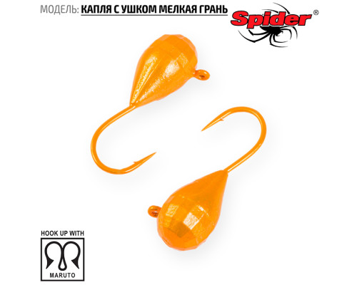 Мормышка W Spider Капля с ушком мелкая грань (модель 68) 1,9 гр. OR