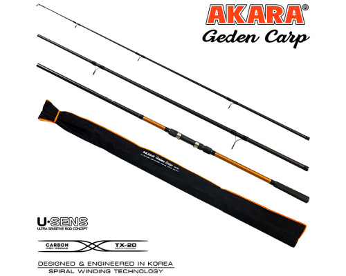 Удилище штекерное угольное карповое 3 колена Akara L17031 Geden Carp TX-20 L17031-300/360